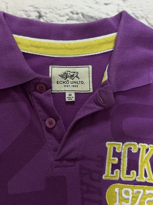 Поло Ecko Unltd фіолетове з логотипом 1972, розмір M