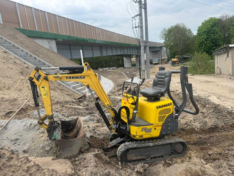 Minikoparka Yanmar SV08-1C – ładny stan, 640 mth, 3 łyżki waga 950 kg,
