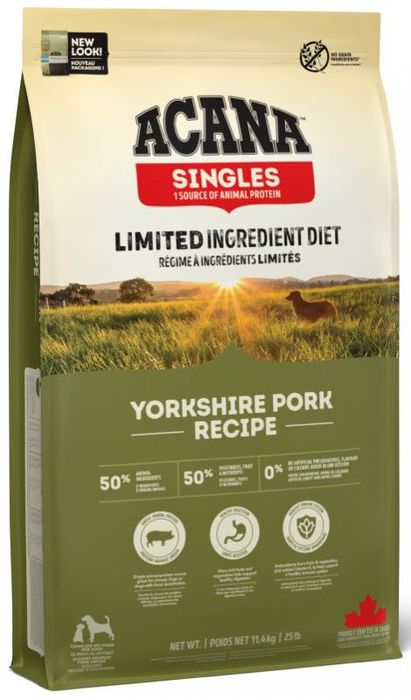 Acana Singles Yorkshire Pork 2 кг 6 кг 11.4 кг сухий Акана