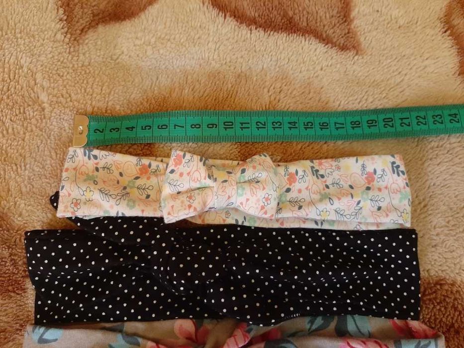 Opaski kokardki na głowę 2-4 lata 7 sztuk