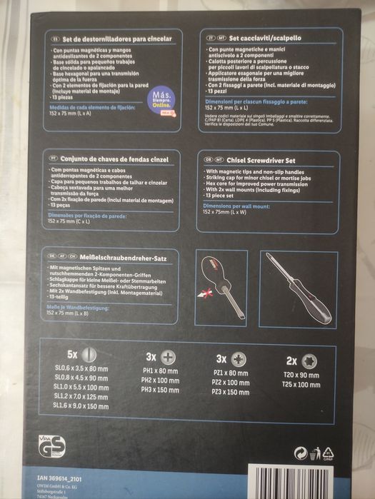 Conjunto de chaves de fenda Parkside Performance e Bits