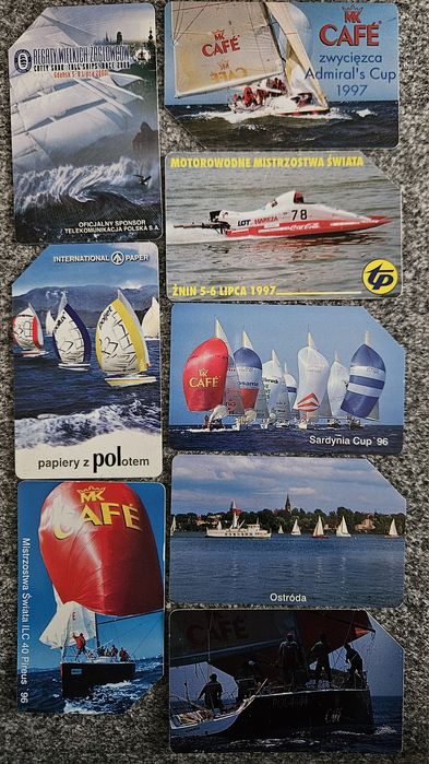 Karty telefoniczne Sporty Wodne 8 szt.