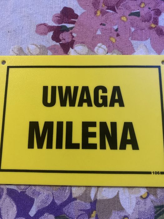 Tabliczka z imieniem Uwaga Milena