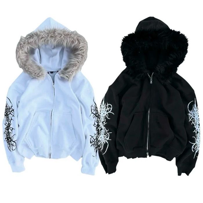 Zip-Hoodie England brand archive, opium, distressed fashion