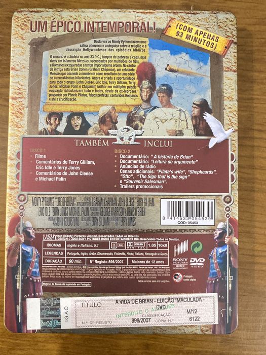 Dvd caixa metalica A Vida de Brian - Monthy Piton