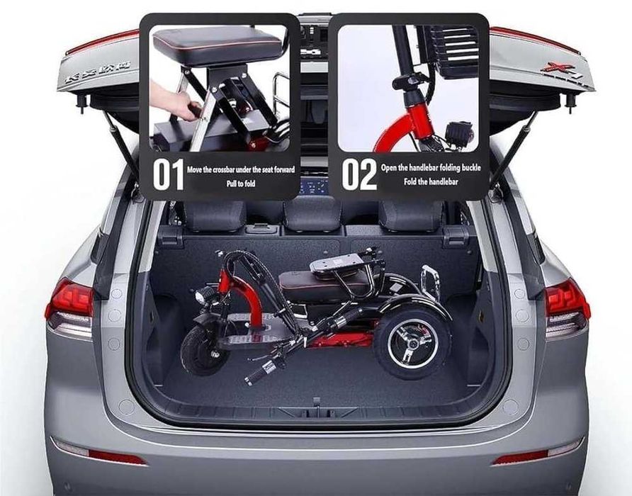Scooter de mobilidade dobrável motorizada para idosos, para bagageira de carro de viagem. Preço €1410
