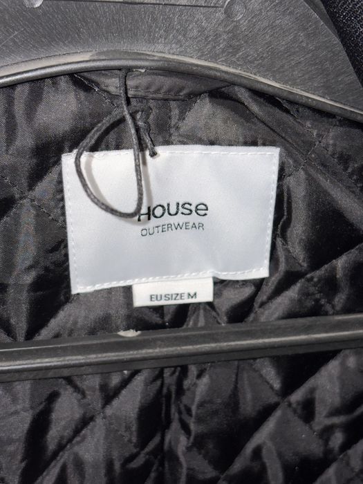 Пальто House чоловіче чорне з тканини та вовни (M) з жилетом