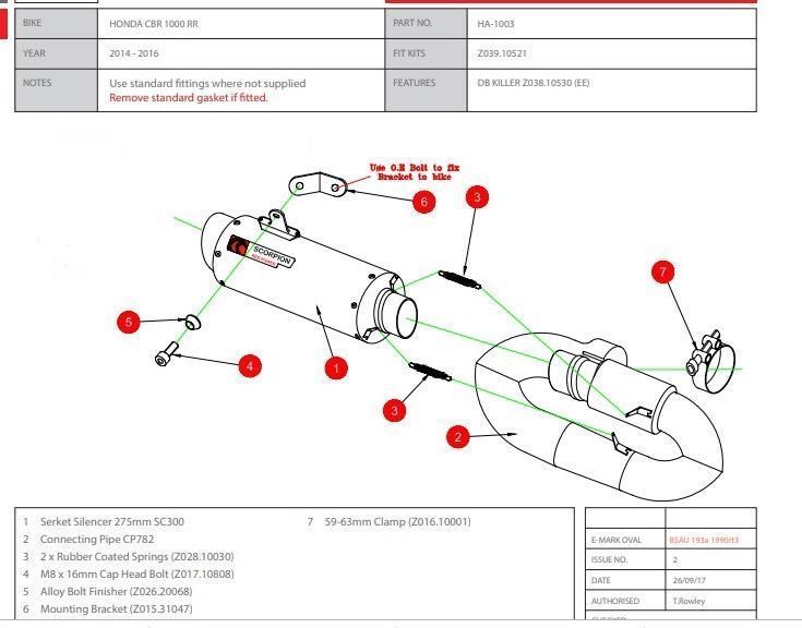 Ponteira escape Triumph Daytona 675 ano 2013 ate 2016 nova, com link
