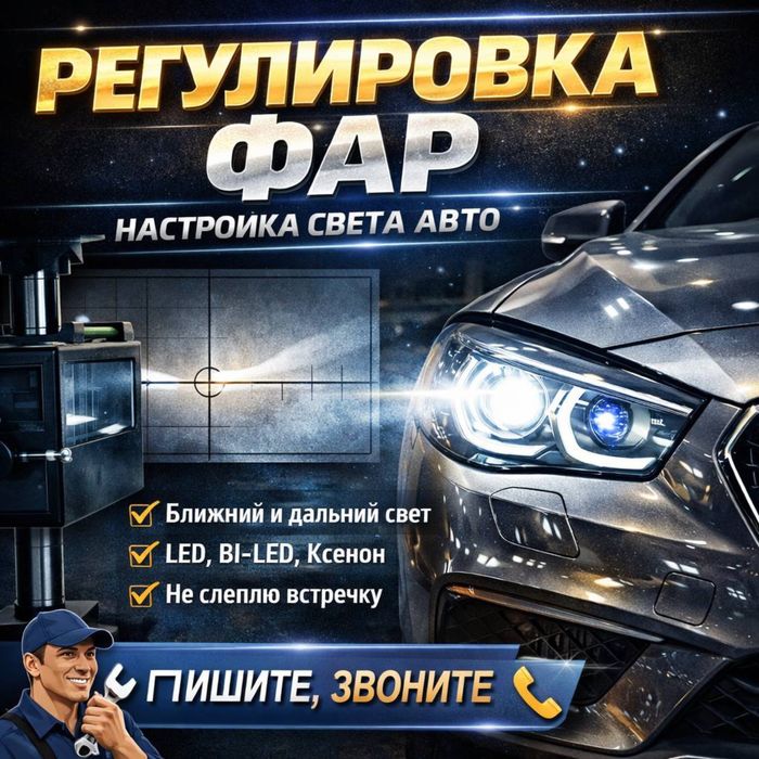 Регулировка фар автомобиля/ Настройка света