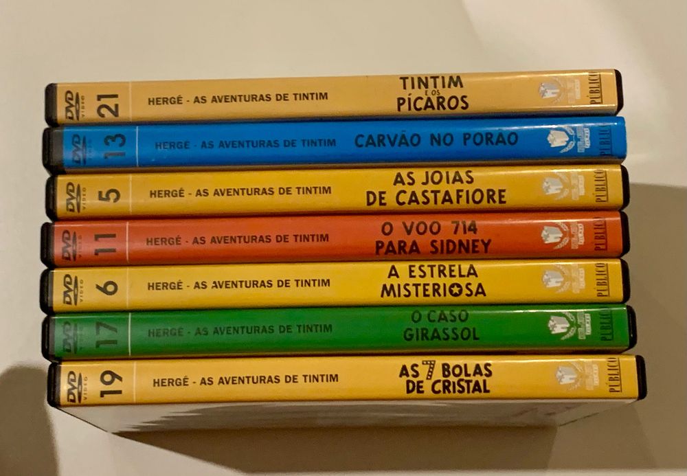 Conjunto 7 DVD’s da Coleção “As aventuras de Tintim”