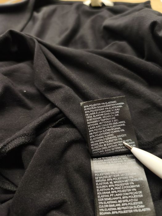 Koszulka t-shirt czarny damski HM L/40/12 kwadratowy dekolt
