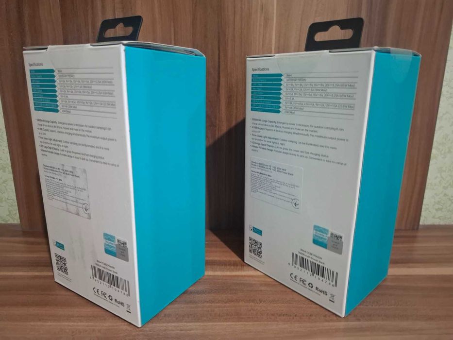 Універсальна надпотужна мобільна батарея 50000 mAh, Choetech B664, Black, 65 Вт