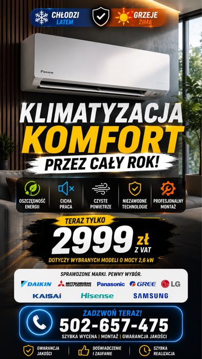 Klimatyzacja- sprzedaż, montaż, serwis