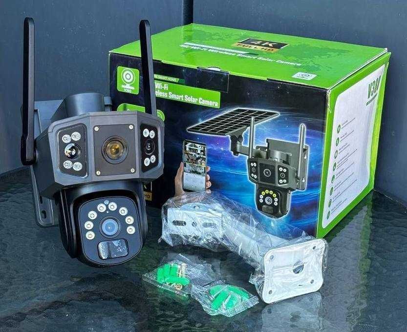 Подвійна IP 4G Камера на сонячній панелі для вулиці з датчиком руху TP36