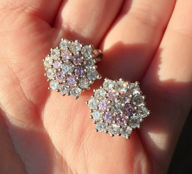 Piękne srebrne kolczyki kwiaty biżuteria srebro aesthetic vintage arth