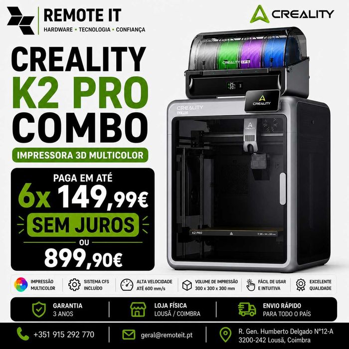 CREALITY K2 Pro Combo | Nova | Garantia 36M | Fatura |
