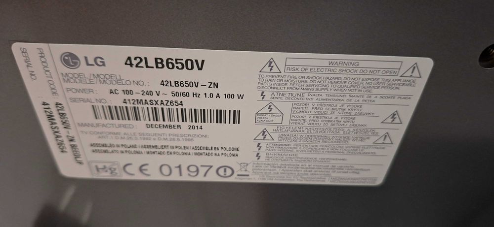 Telewizor 42 lg sprawny smart