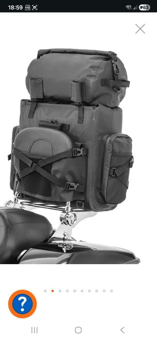 Mochila Moto + rolo de bagagem