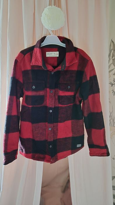 Gruba koszula katana flanelowa krata chłopięca Zara, rozm. 122