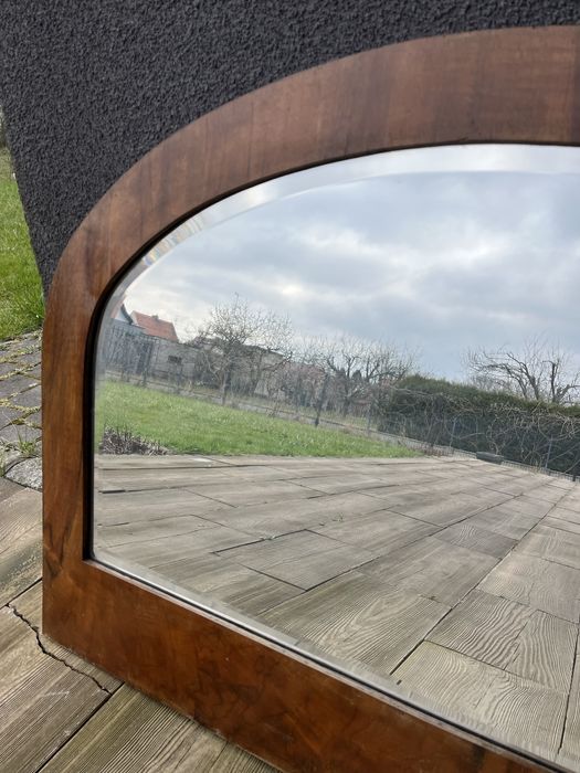 Polokragle lustro w stylu art Deco