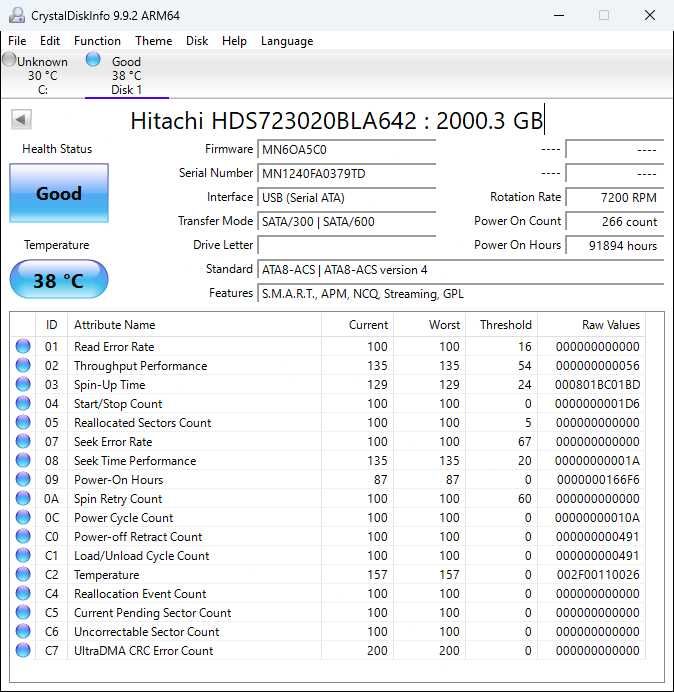 Disco rígido Hitachi 2 TB SATA 3,5" 7200 rpm
