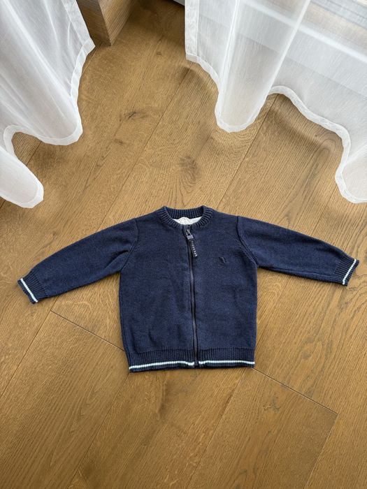 Sweter Coccodrillo 74 cienki zapinany na zamek dla chłopca granatowy