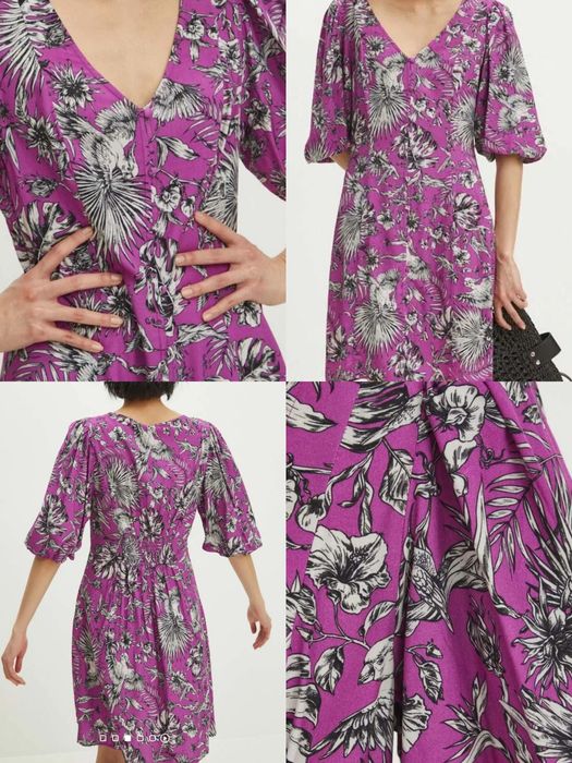 Sukienka Medicine M luźny rękaw na lato 100% wiskoza