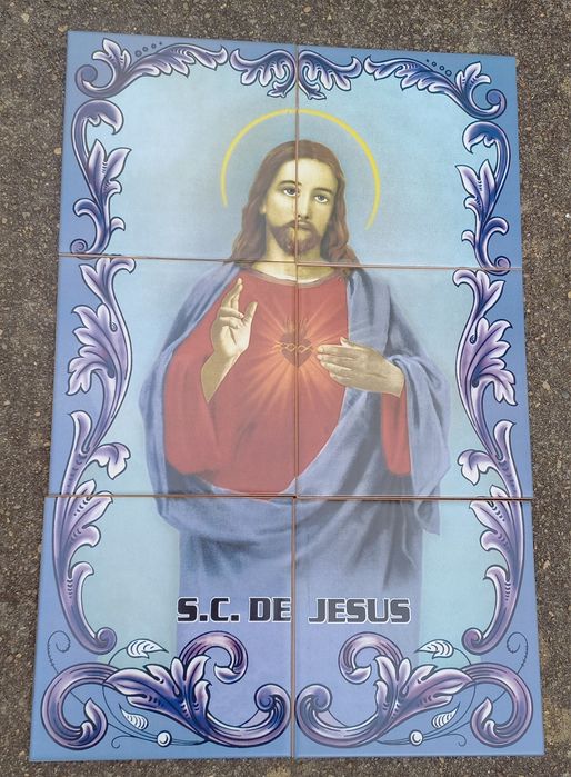 Painel de azulejos -Sagrado Coração de Jesus