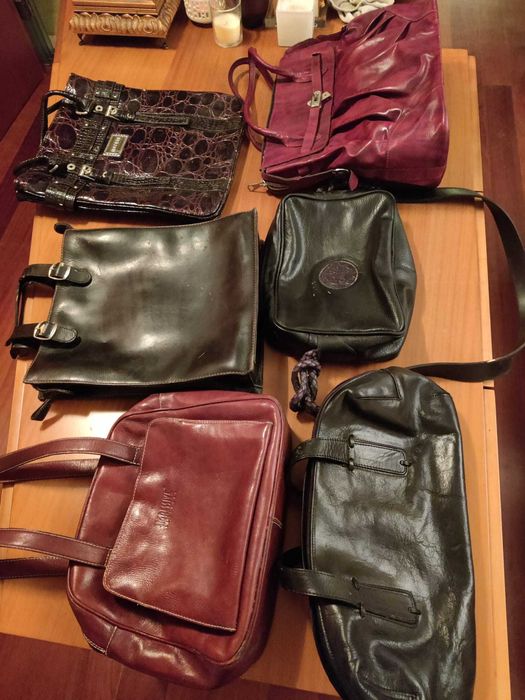 Bolsas couro e pele vintage