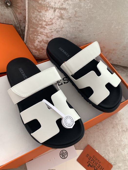 Кожаные шлепанцы hermes chypre