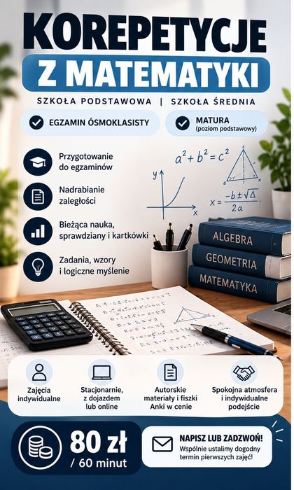 Korepetycje MATEMATYKA | Egzamin ósmoklasisty i matura
