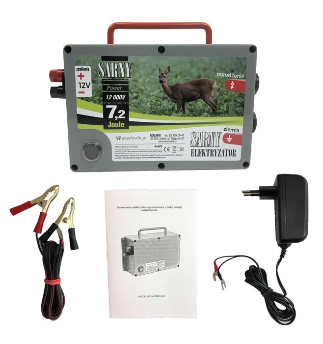 Pastuch elektryczny elektryzator Sarny 7,2j 12 000V