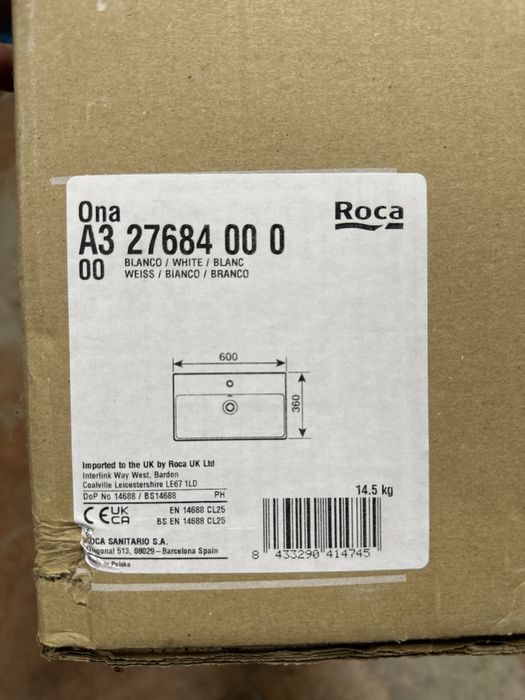 Umywalka Roca Ona 60x36 cm A327684S00