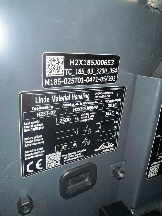 Газовий навантажувач Linde H25T - вантажопідйомність – 2500 кг