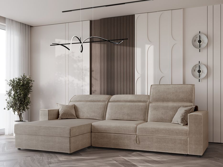 Narożnik prosto od producenta rozkładany regulowane zagłówki