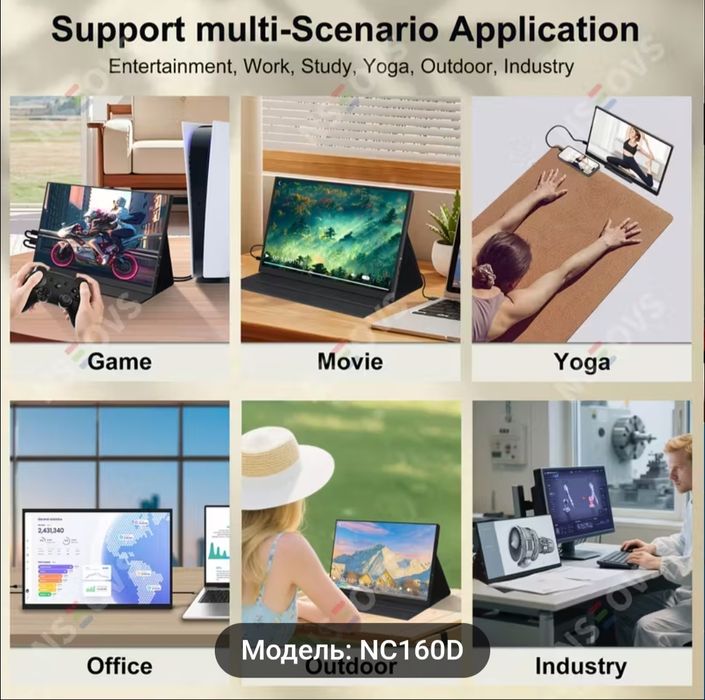 NSEOVS 16" Портативний Монітор 60Гц