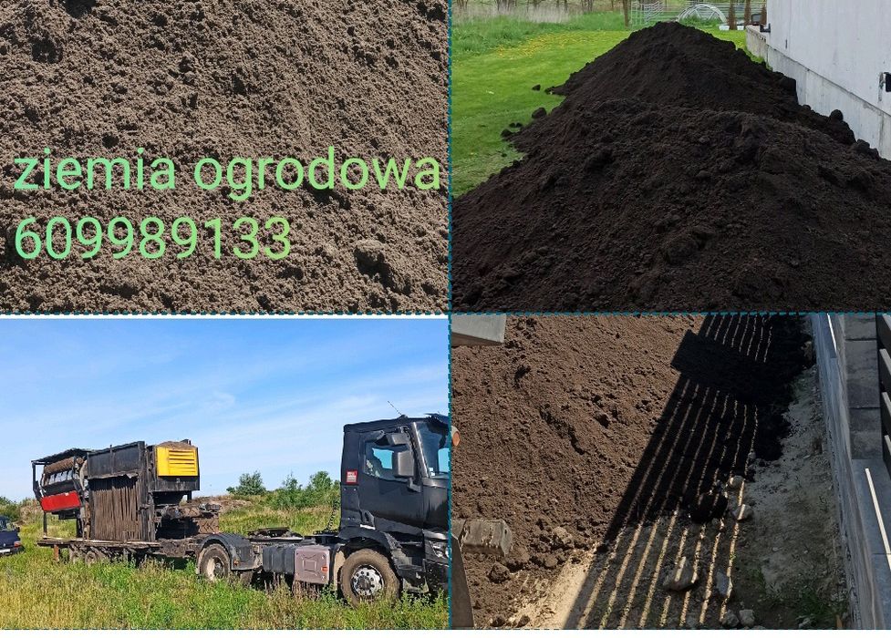 Ziemia ogrodowa przesiana gruz kruszony kruszywa drogowe zwiry