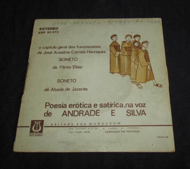 Disco Vinil Poesia Erótica e satírica capitulo geral dos franciscanos