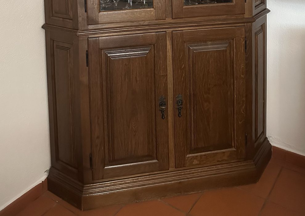 Movel de canto, madeira de castanho