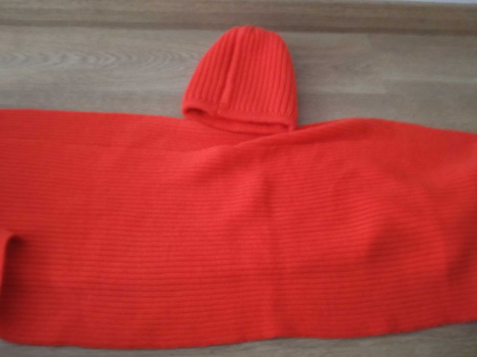 Zestaw szalik  i czapka pomarańczowy