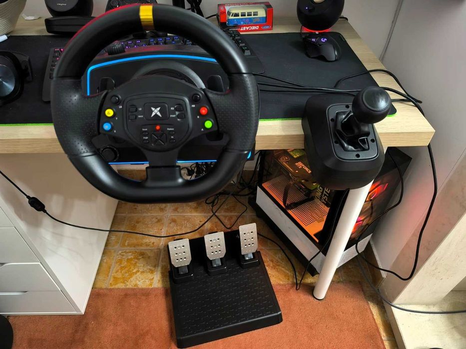 Volante Gaming 1080° + 3 Pedais + Caixa Manual – DOYO R808