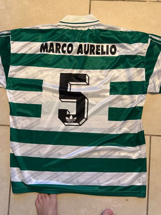 Marco aurelio camisola jogo sporting futebol adidas