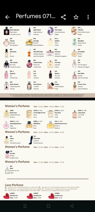 Perfumes chogan idênticos aos originais