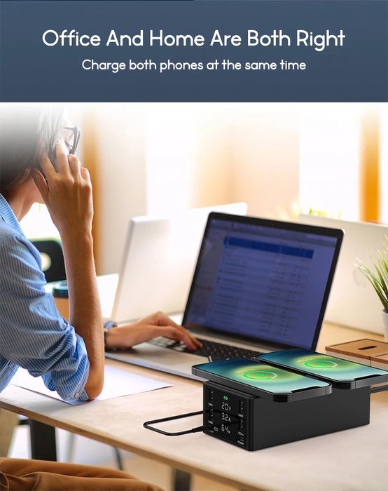 Швидка зарядна станція, пристрій для iPhone, MacBook, Ноутбуків