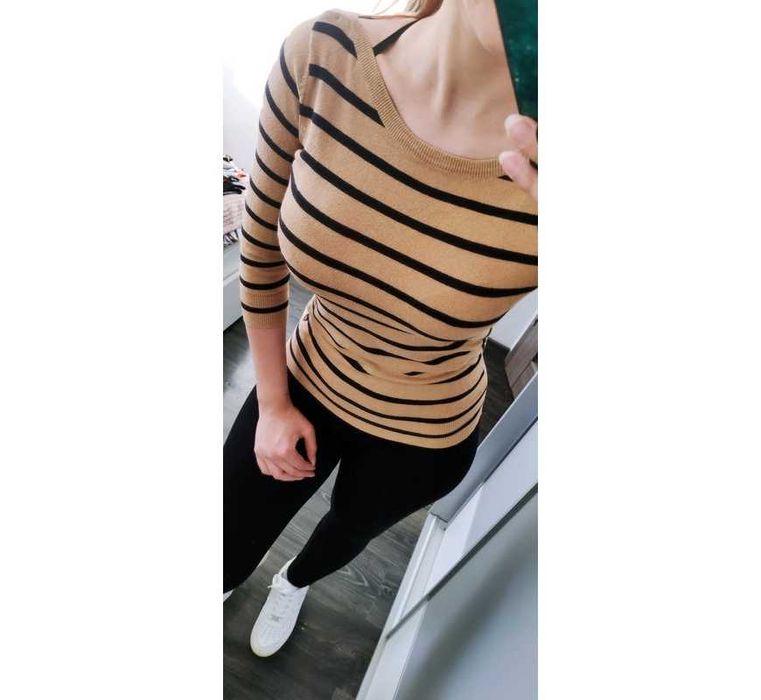 Sweter damski w paski S #y2k #00s #retro