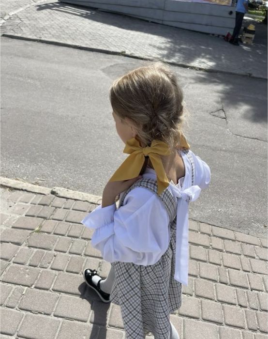 Шкільний костюм для дівчинки, 128см, у гусячу лапку
