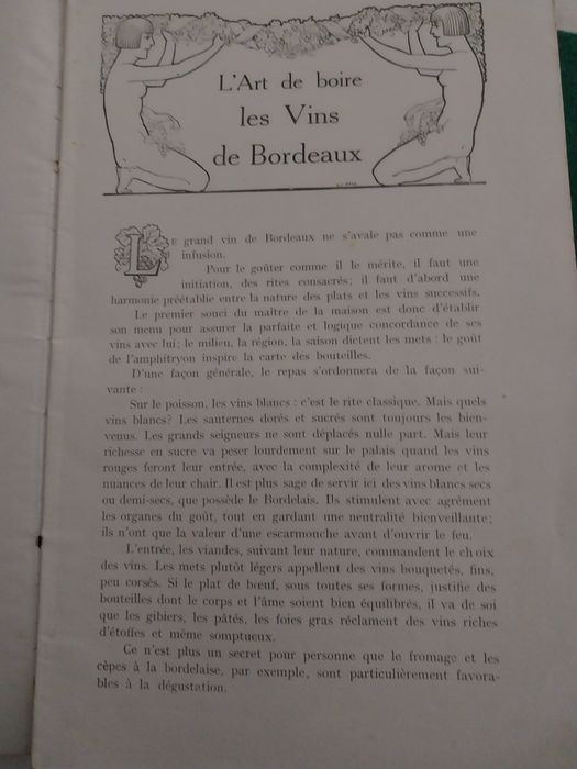 Les grands  vins de Bordeaux, extrait de Lannuaire de la Gironde