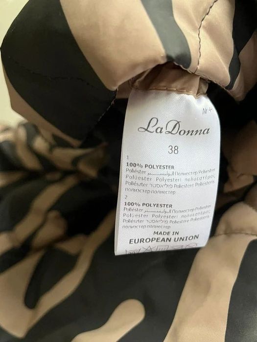 Dwustronna kurtka pikowana LaDonna 38 - beż / czarna we wzory, zimowa
