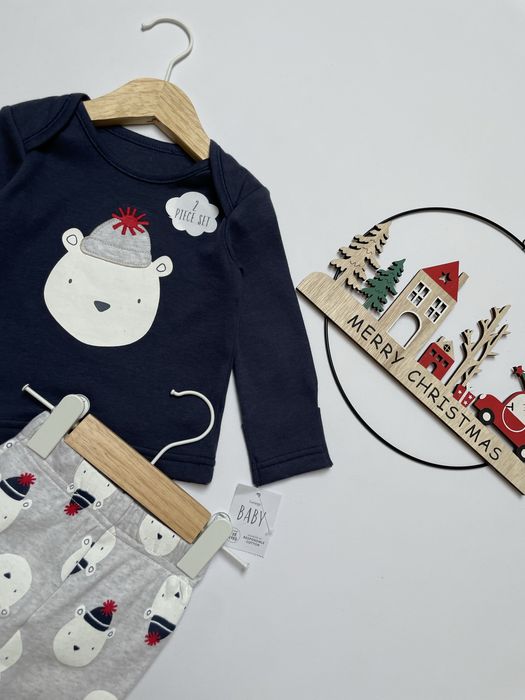 56 62 George miś bawełniana piżama z długim rękawem ciepła w misie UK