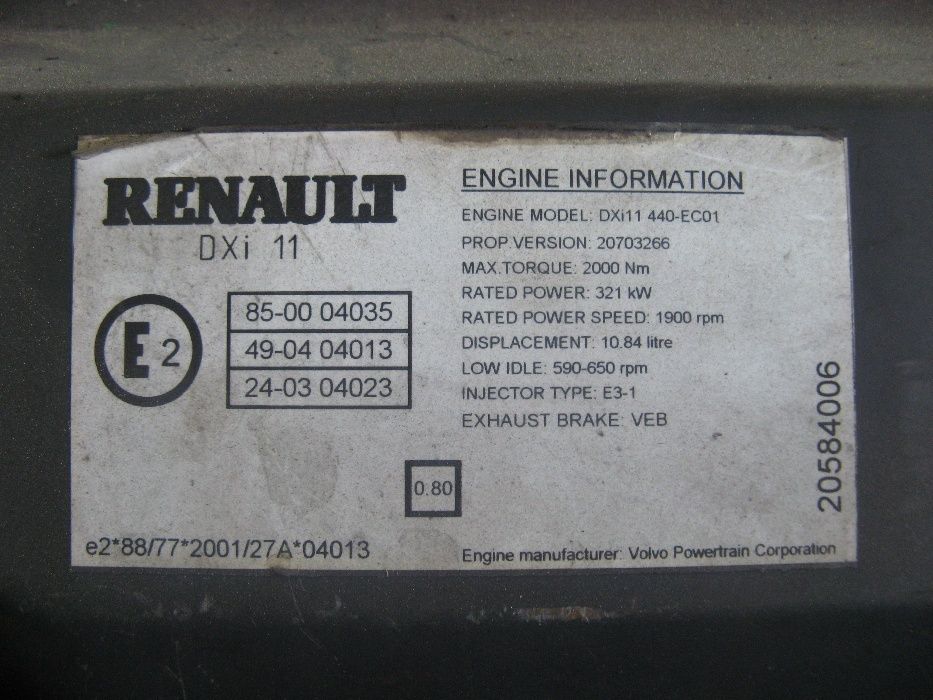 Silnik Renault DXI 11 440km  d13